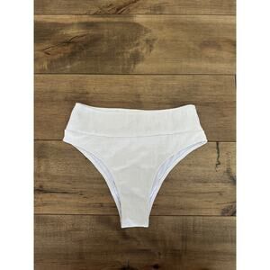 White Wavy Bikini Bottoms - Large